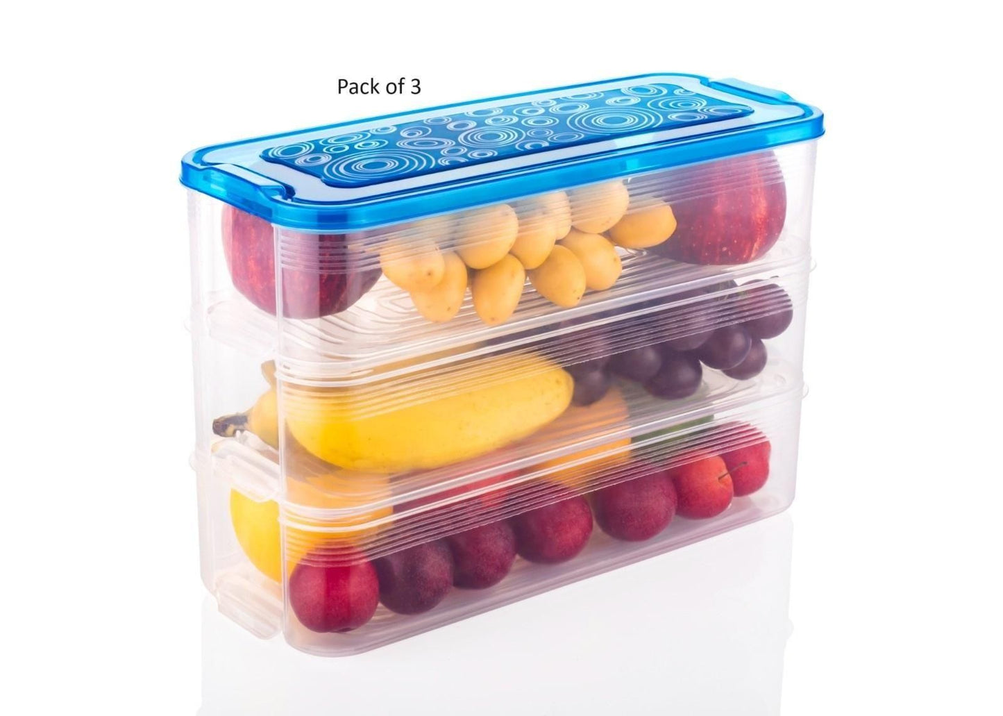 Plastic Fridge Container - 2000 ml  (Pack of 3)