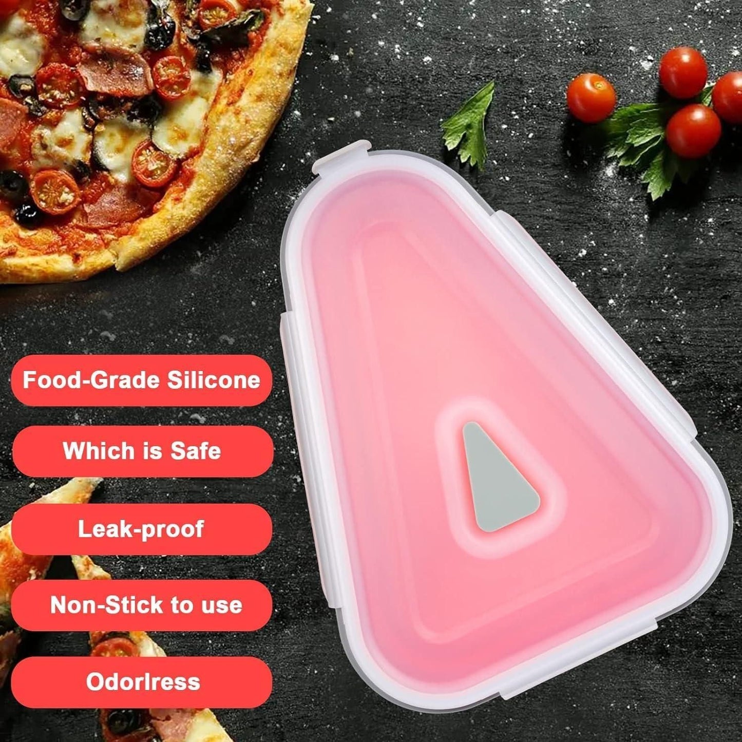Pizza Slice Storage Container with 5 Serving Trays