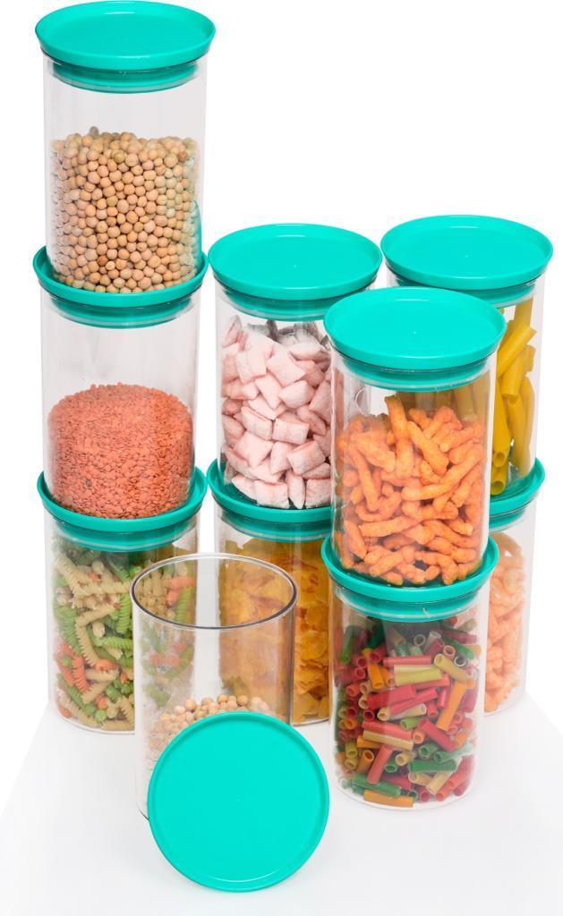 Airtight Plastic Containers- 900 ml Plastic Cereal Dispenser, Air Tight, Grocery Container, Fridge Container,Tea Coffee & Sugar Container, Spice Container (Pack of 6)